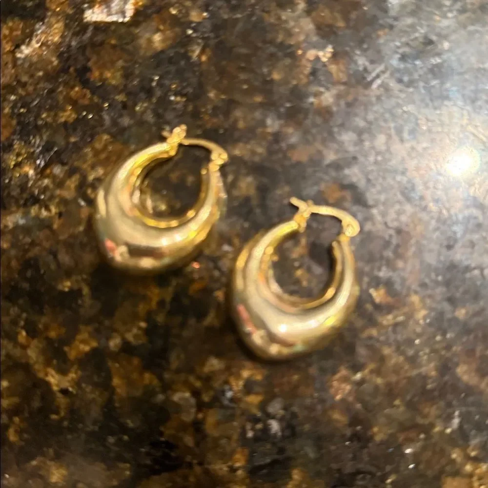 Elegant Gold Plated Hoop Earrings LIKE NEW - Beautiful Earrings